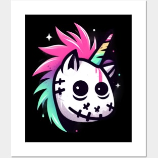 Cute punk unicorn Posters and Art